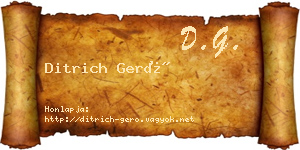 Ditrich Gerő névjegykártya